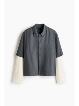 H&M - Men Grey Relaxed Fit Layered Shirt