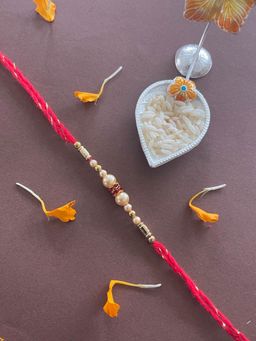 Digital Dress Room - Beautiful Simple Rakhi Beads Red Thread Rakhi