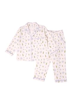 TIDY SLEEP - Boys Spiral Print White Shirt with Pyjama