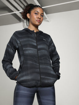 Puma - Women Black Velocity All-Over Print Running Jacket