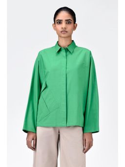 Genes Lecoanet Hemant - Cotton Poplin Oversized Shirt With Batwing Sleeves Spring Green