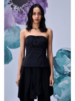 Genes Lecoanet Hemant - Cotton Lace Up Corset- Black