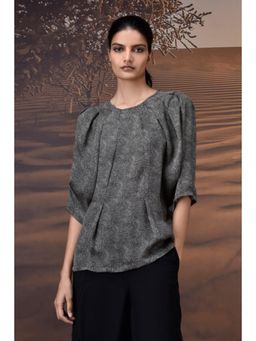 Genes Lecoanet Hemant - Gathered Black Satin Top