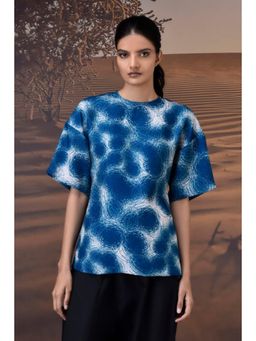 Genes Lecoanet Hemant - Retro Blue Twill Crepe Top