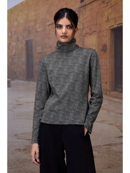 Genes Lecoanet Hemant - Black Micro-Dot High Neck Jersey Shirt