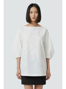 Genes Lecoanet Hemant - White Embroidered Relaxed Top