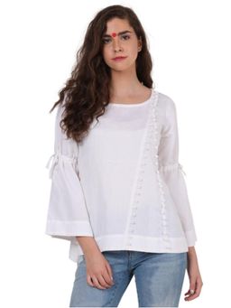 PRATHAA - White Mul Cotton Top