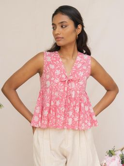Notch Above - Pixie Peplum Top - Pink