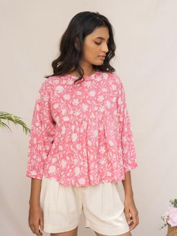 Notch Above - Clover Printed Top - Pink