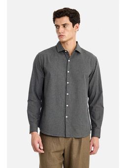 Snitch - Men Green Gingham Checks Full Sleeves Regular Fit Shirt