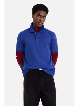 Snitch - Men Blue Solid Half Sleeves Regular Fit Polo T-shirt