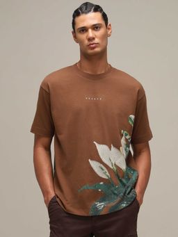 Mufti - Men Dark Brown Graphic Printed T-shirt