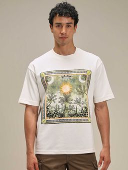 Mufti - Men Rich Off White Graphic Printed T-shirt