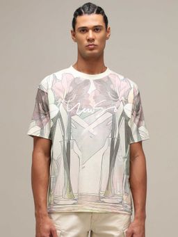 Mufti - Men Multi-Color Floral Printed T-shirt