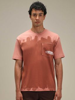 Mufti - Men Soft Peach Printed T-shirt