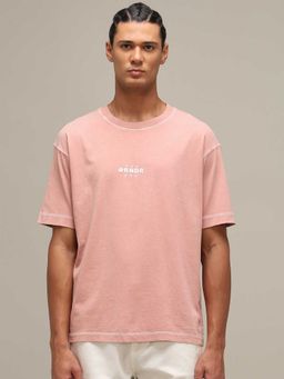 Mufti - Men Soft Peach Typography T-shirt