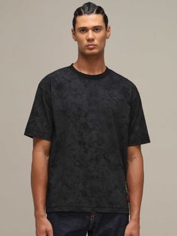 Mufti - Men Dark Charcoal Printed T-shirt
