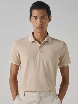 Mufti - Men Soft Beige Solid Polo T-shirt