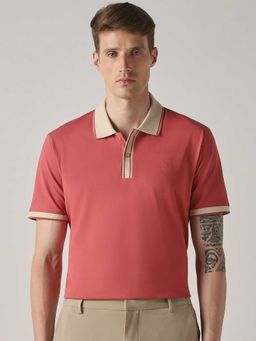 Mufti - Men Coral Solid Polo T-shirt