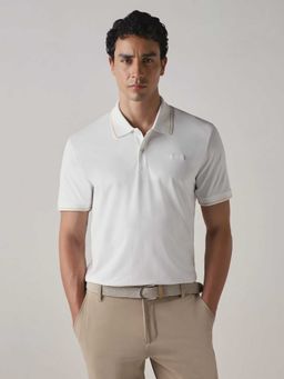 Mufti - Men Snow White Solid Polo T-shirt