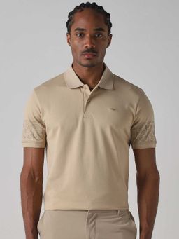 Mufti - Men Soft Beige Printed Polo T-shirt
