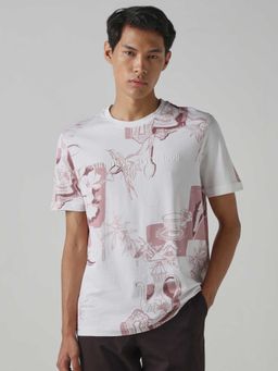 Mufti - Men White Floral Printed T-shirt
