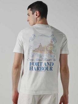 Mufti - Men White Graphic Printed Polo T-shirt