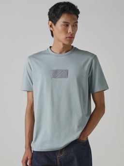 Mufti - Men Light Blue Solid T-shirt