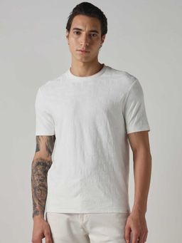 Mufti - Men Snow White Textured T-shirt