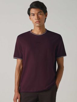 Mufti - Men Deep Wine Solid T-shirt