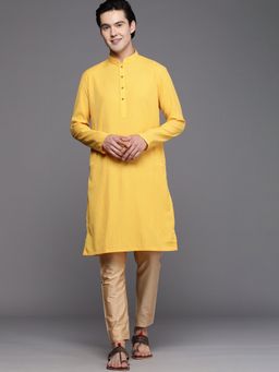 Manyavar - Yellow Full Sleeves Kurta