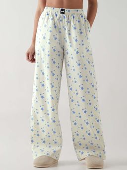 Bewakoof - Women's Off White All Over Printed Wide Leg Pyjamas