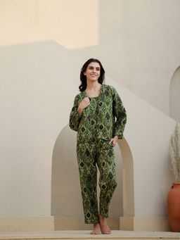 SAY - Women Green Printed Pure Cotton Nightsuit (Pack of 3)