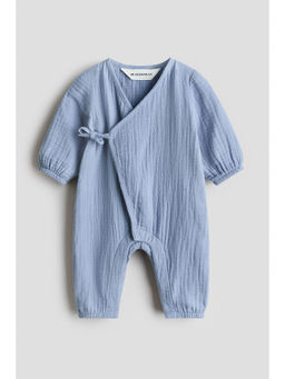 H&M - Kids Blue Cotton Muslin Romper Suit
