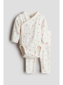 H&M - Girls White 2-Piece Bodysuit And Leggings Set