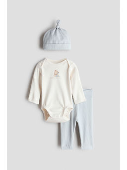 H&M - Girls Blue 3-Piece Cotton Jersey Set