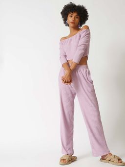 PINACOLADA - Women Lavender Stylish Casual Co-Ord (Set of 2)
