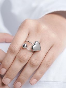 SWASHAA - Silver Reemi Glossy Heart Ring