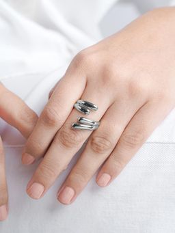 SWASHAA - Silver Aella Fluid Wrap Ring
