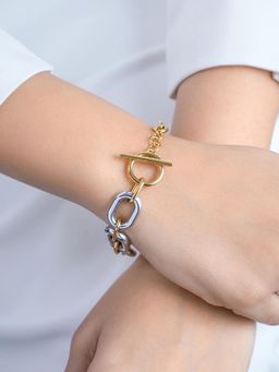SWASHAA - Erien Dual Tone 18K Gold Plated Link Bracelet