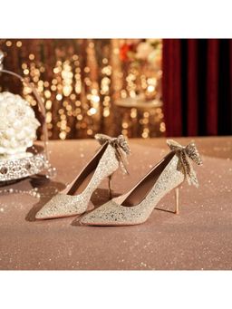 OZZARO - Women Gold Sunehri Dulhan Stiletto Heels