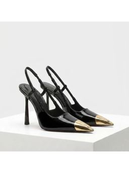 OZZARO - Women Black Gilded Edge Stiletto Heels