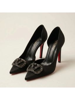 OZZARO - Women Black Luxe Statement Stiletto Heels