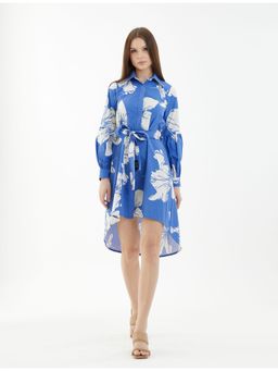 KoAi - Blue and White Floral Shirt Dress (Set of 2)