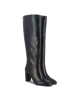 Saint G - Corco Textured Black Leather Knee High Boots