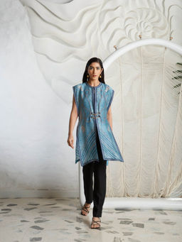 Kamaali Pret - Sahm Blue Printed Top