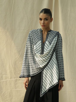 Kamaali Pret - Kyrah White Printed Top