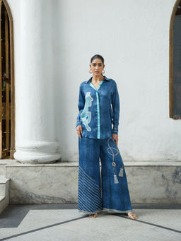 Kamaali Pret - Jarifa Blue Printed Pant