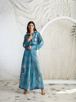 Kamaali Pret - Nuryn Blue Printed Pant