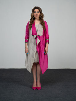 Kamaali Pret - Pant Pink Colorblock Cover-Up Midi Dress